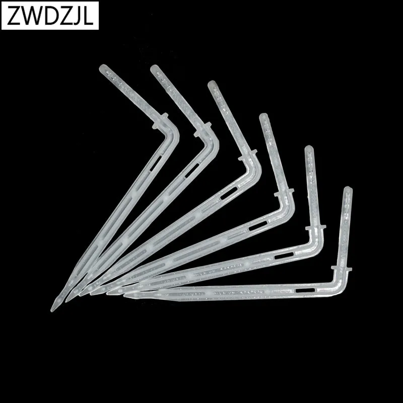 Greenhouse Irrigation, Dropper, Drip Emitter, Curvo, Transparente, Branco, 4mm, 7mm, 25pcs