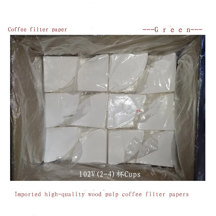 فلتر قهوة عالي الجودة من لب الخشب, فلتر يستخدم لصنع القهوة بالتنقيط ، 100 قطعة