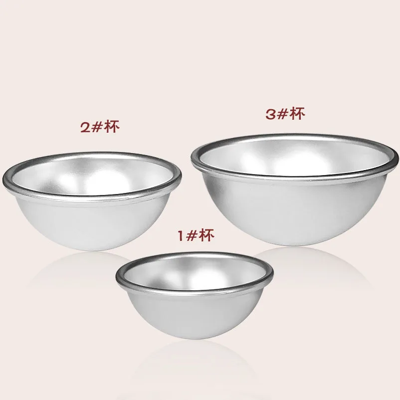 Small Cake Pudding Baking Mould Salt Bath Ball Mould Shallow Semi-circular Anode Aluminum Alloy Cake Mould