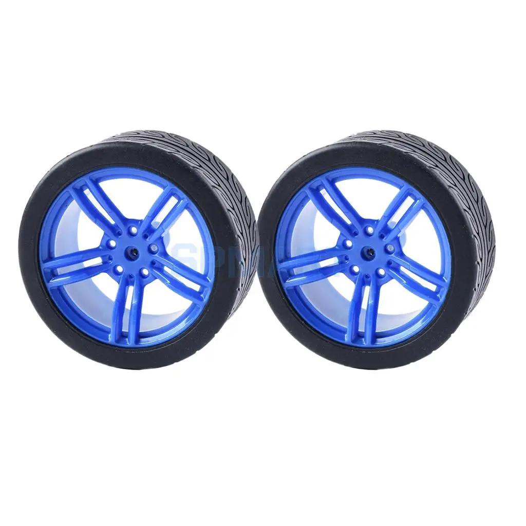 2pcs Rubber Tire TT Motor Car Wheel Smart Car Wheel for Robot RC Model Car Kids DIY Toy accessories