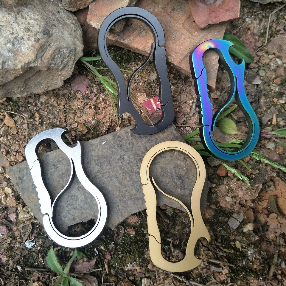 

Carabiners Buckles Hooks Quickdraws CNC Key Chain Holder EDC Snap Bottle Opener Outdoor Hiking Camping Multi Function Tool Steel