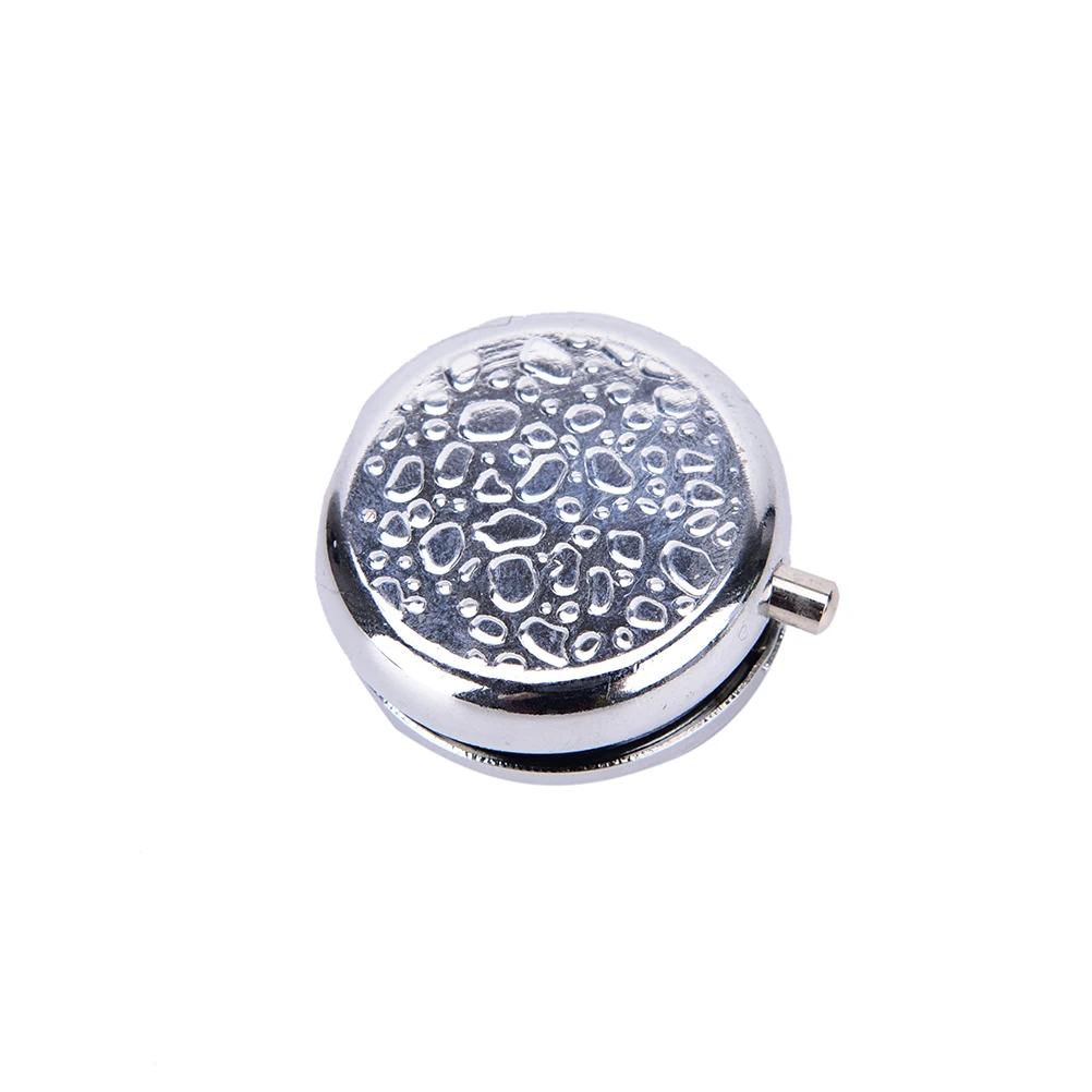 1Pc Small Cases Metal Round Silver Tablet Pill Boxes Holder Effective use of space Advantageous Container Medicine Case