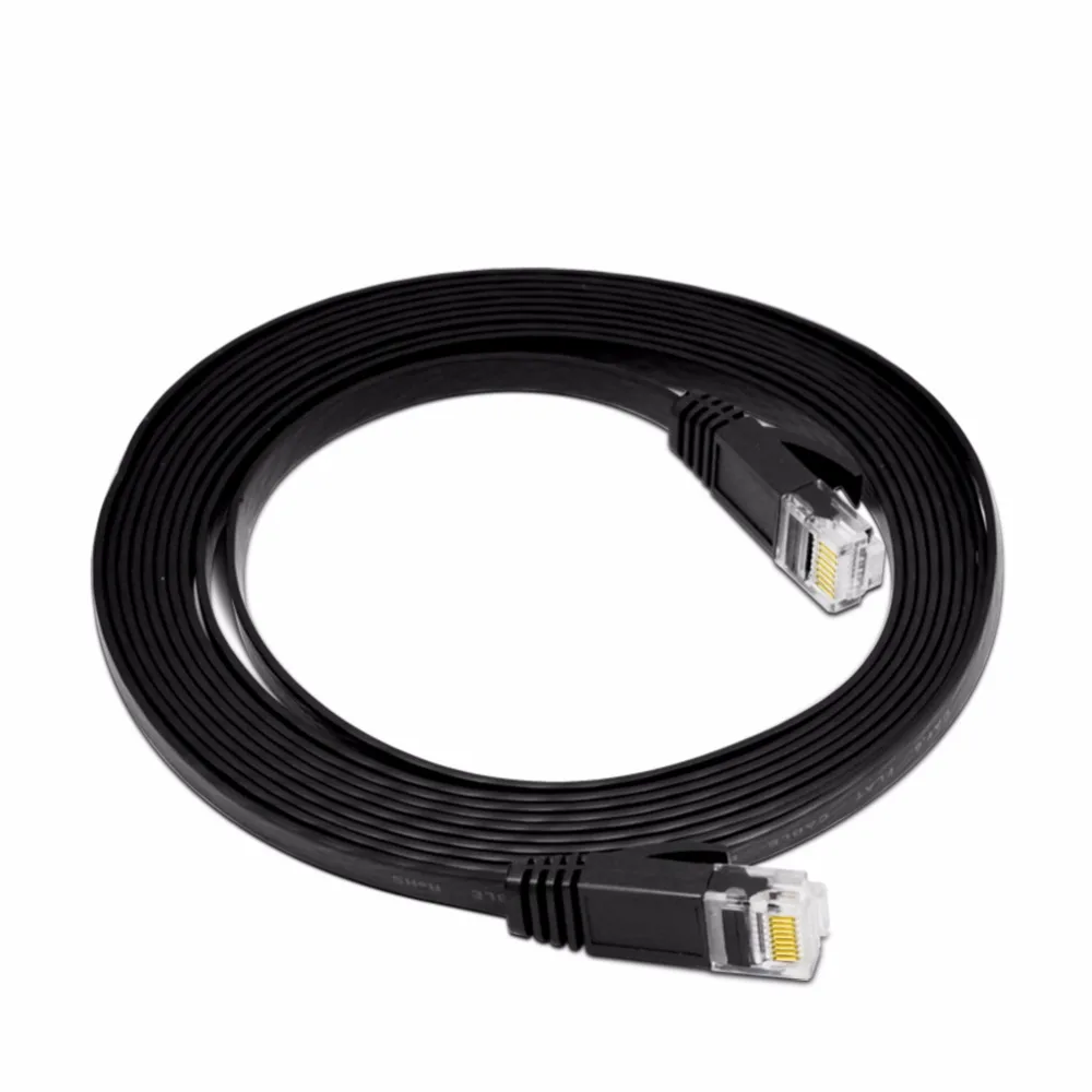 CNCOB Cat6 Gigabit Ethernet Cable - Flat Internet Network Jumper - Home High Speed Cable - rj45 Computer Broadband Connector