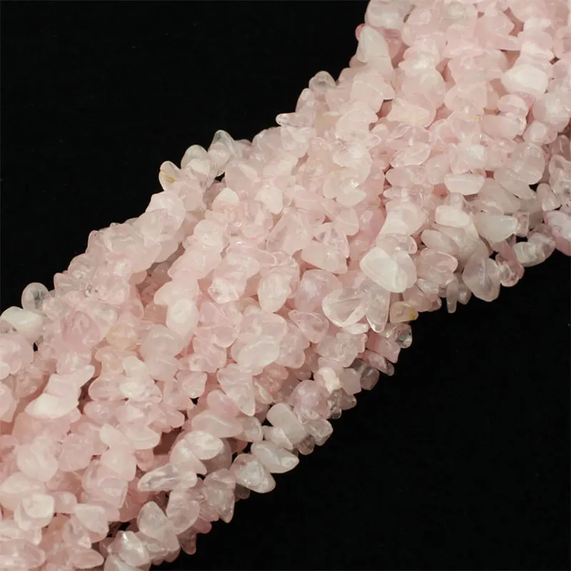 3-5x6-8mm Pink Rose Quartzs Beads Natural Freeform Chips Stone Beads For Jewelry Making Beads Bracelet 32\'\' DIY Beads Trinket