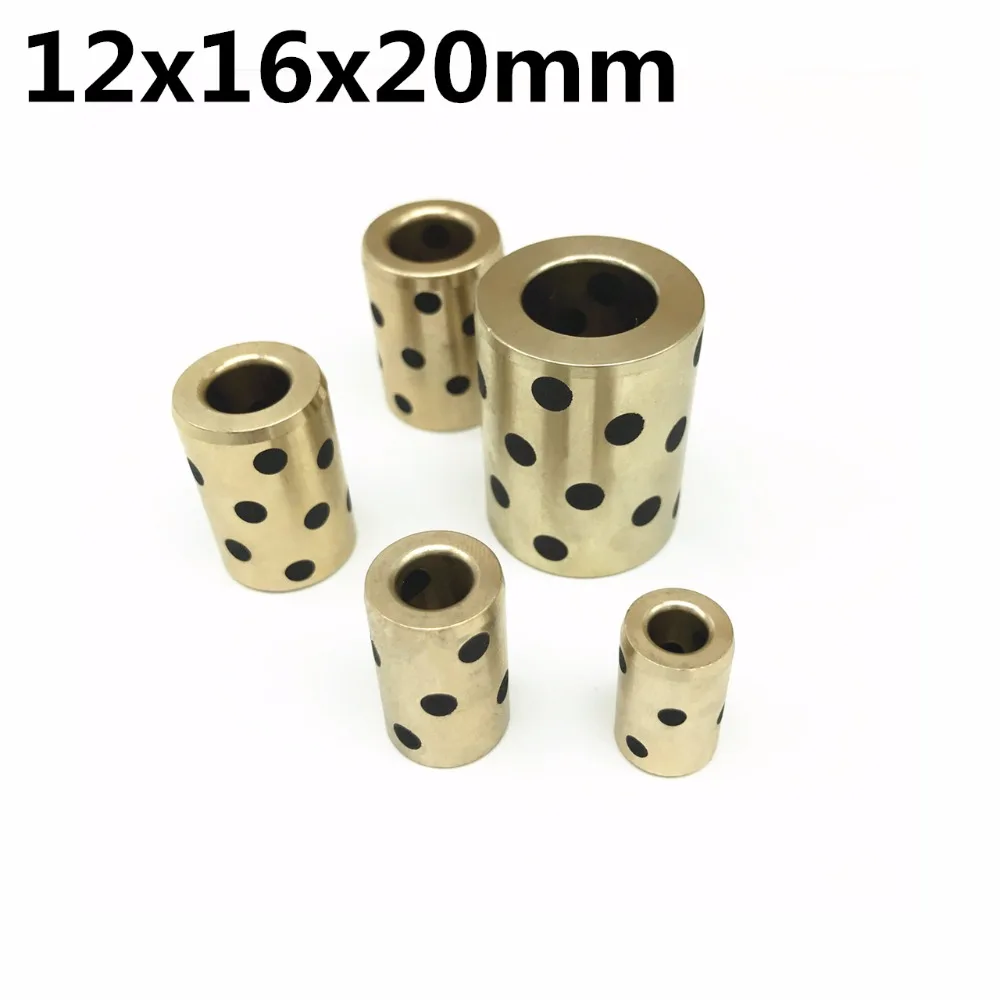 

12x16x20 mm linear graphite copper set bearing copper bushing oil self-lubricating bearing JDB for shaft 12mm