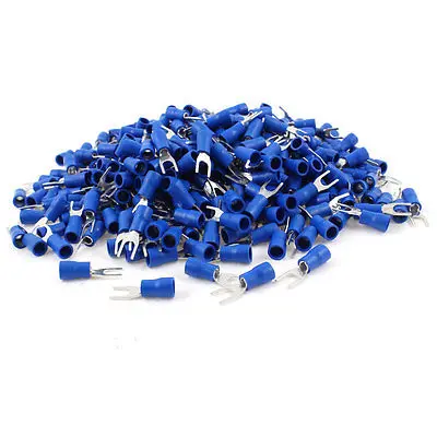 

1000 Pcs Blue Pre Insulated Fork Terminals SV2-4S for AWG 16-14 Wire #8 Stud Free shipping