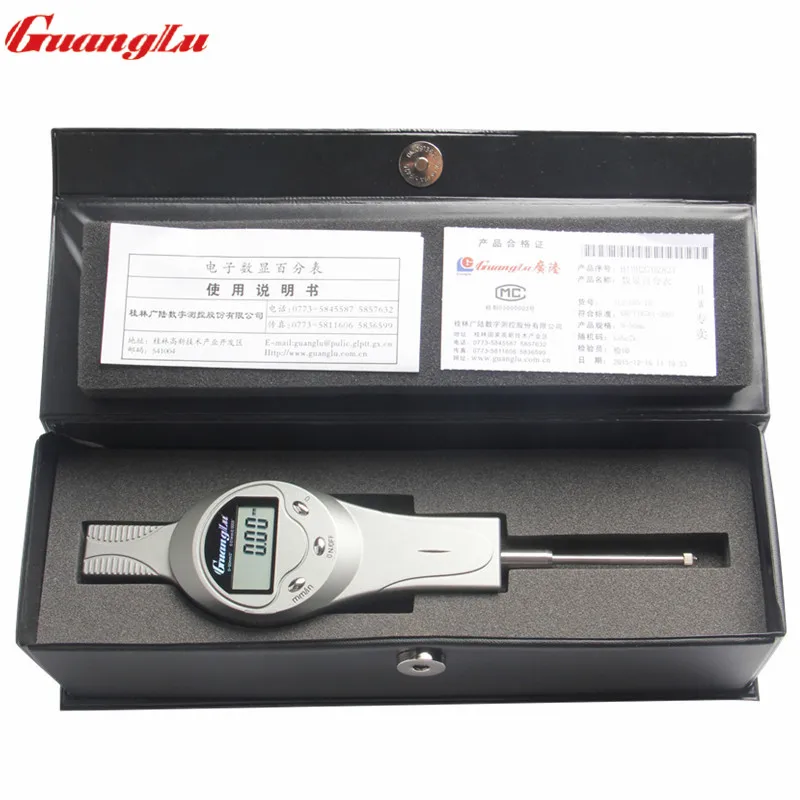 GUANGLU Digital Indicator 0-50mm/0.01mm Inch/Metric Dial Indicators Electronic Test Gauge Micrometer Measuring Tool