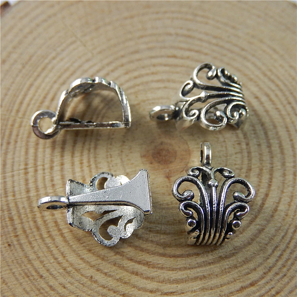 GraceAngie 20pcs/pack Summer Silver Color Alloy Bending Wave Style Charms Pendants for Fashion Jewelry Finding