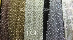 fashion design embroidey glitter mesh tulle lace JRB-180924 for evening dress with lots of beads