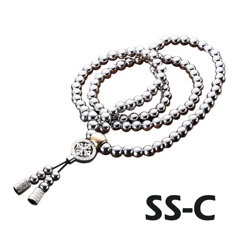 Gags Toy scherzi pratici 108 Buddha Beads autodifesa braccialetto a mano collana catena catena in acciaio pieno protezione personale