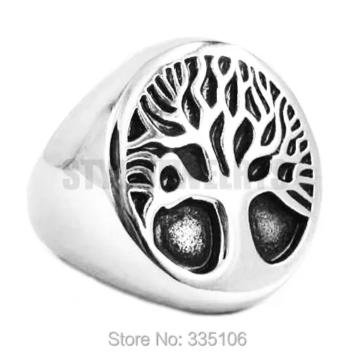 

Free shipping! Great Life Tree Ring Stainless Steel Jewelry Claddagh Style Celtic Knot Motor Biker Ring SWR0382