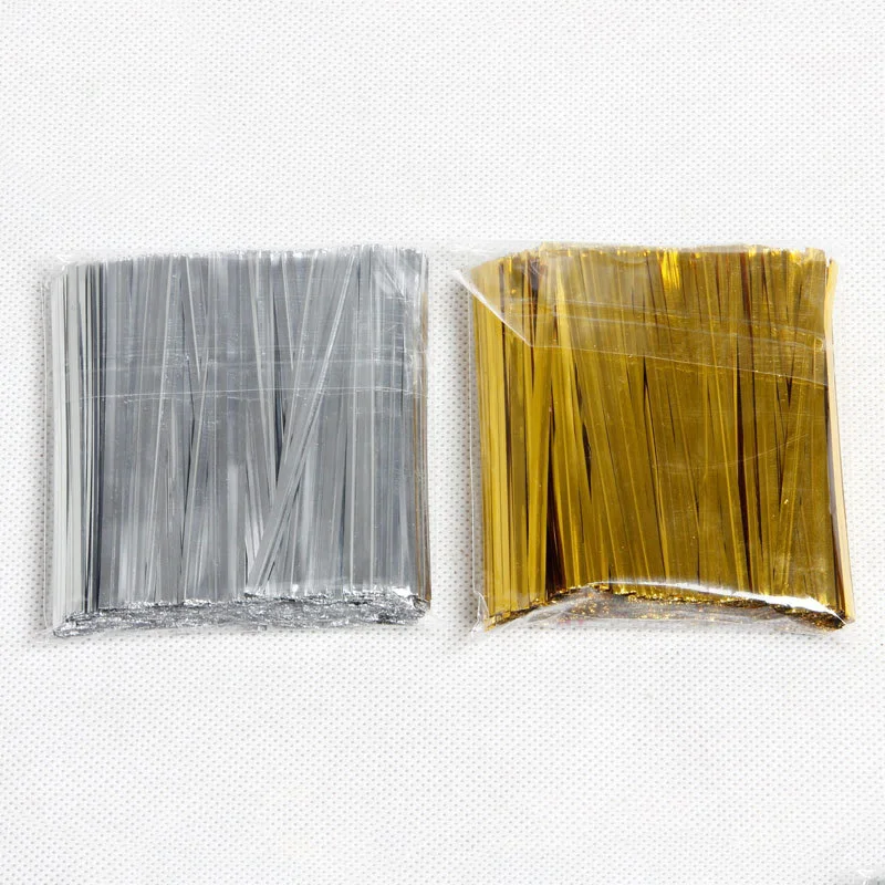 

700Pcs/pack Gold/Silver Twist Ties Wire For Cake Pops Sealing Cello Bags Gifts Pack Fastener Sealing Party Supplies 8z