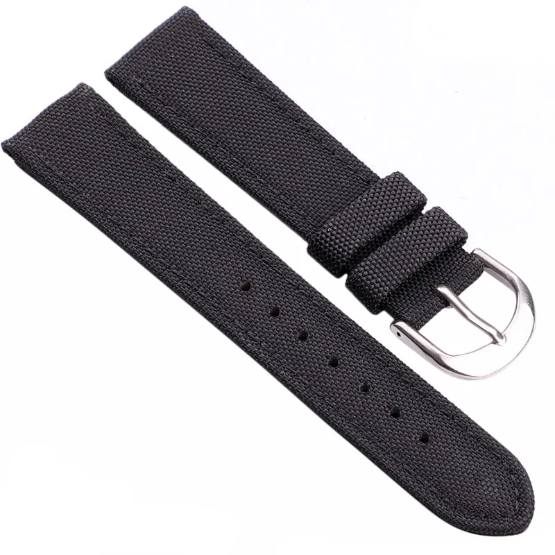 Canvas Nylon Watch Band Strap Blue Black Green 18 20 22 24mm Watchbands Men Women Fashion Replacement Bracelet Watch Accessories