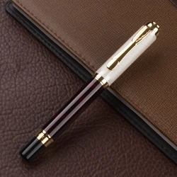 DIKA WEN 821 Luxury black red and silver Stainless Business office roller ball pen New