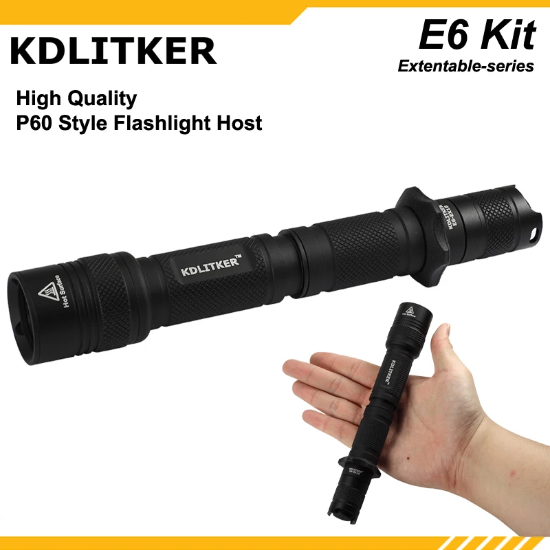 KDLITKER E6 / E6S P60 Flashlight Host - Black