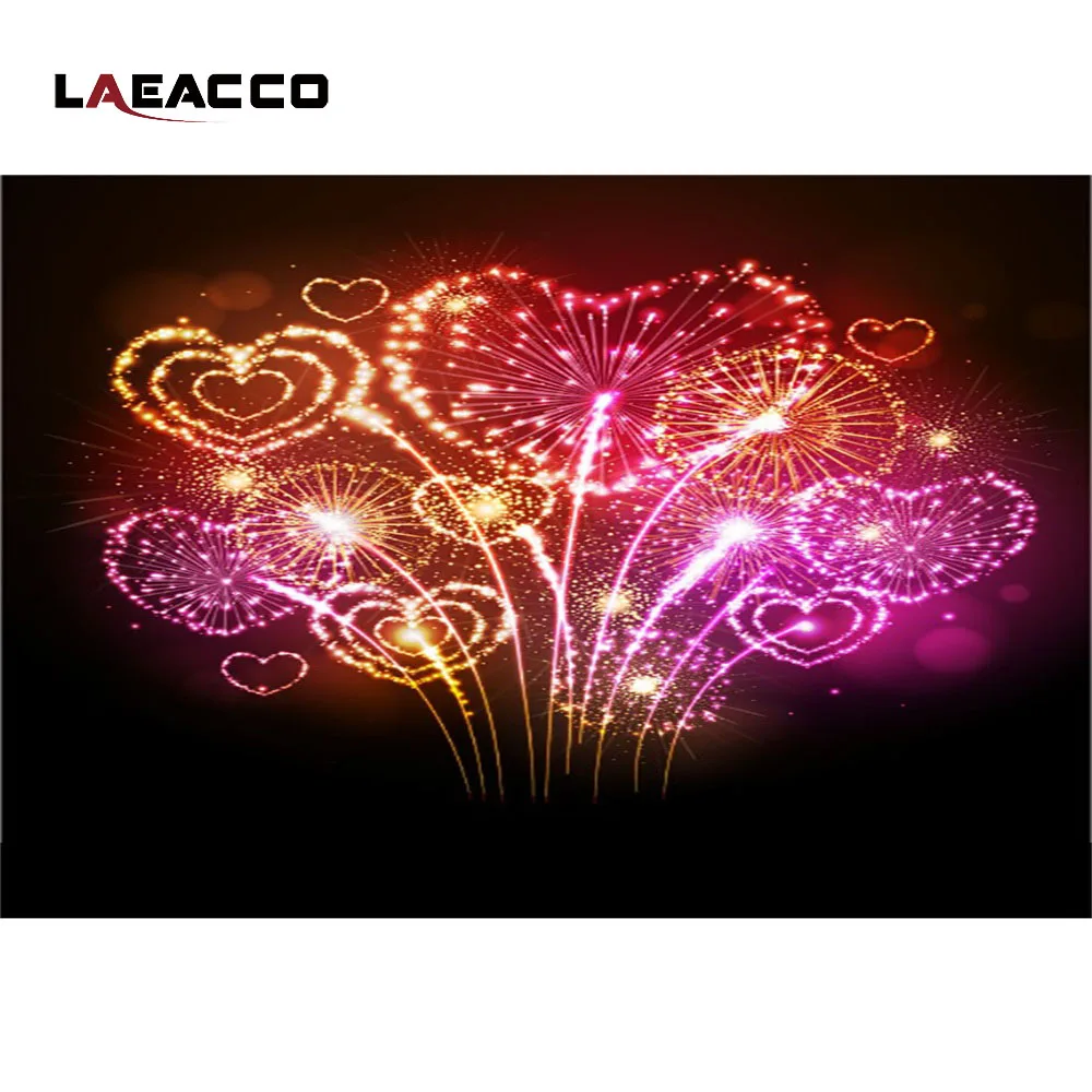 Laeacco ดอกไม้ไฟปีใหม่ Night เด็กการถ่ายภาพพื้นหลังที่กำหนดเองไวนิลถ่ายภาพฉากหลังสำหรับ Photo Studio