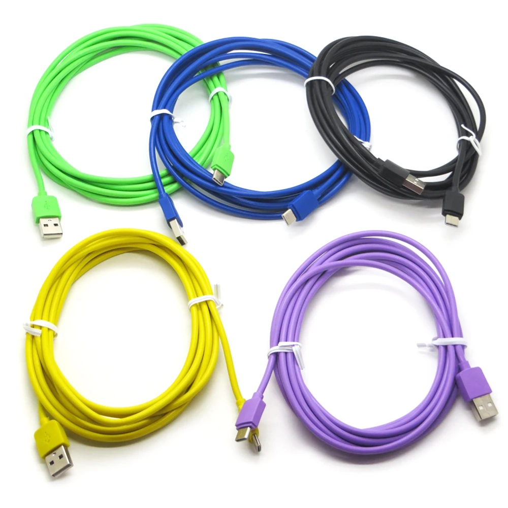 

50pcs/lot Colorful 100cm/200cm/300cm USB Charge Data Type C Cable for MacBook Huawei Nexus Devices with USB Type C