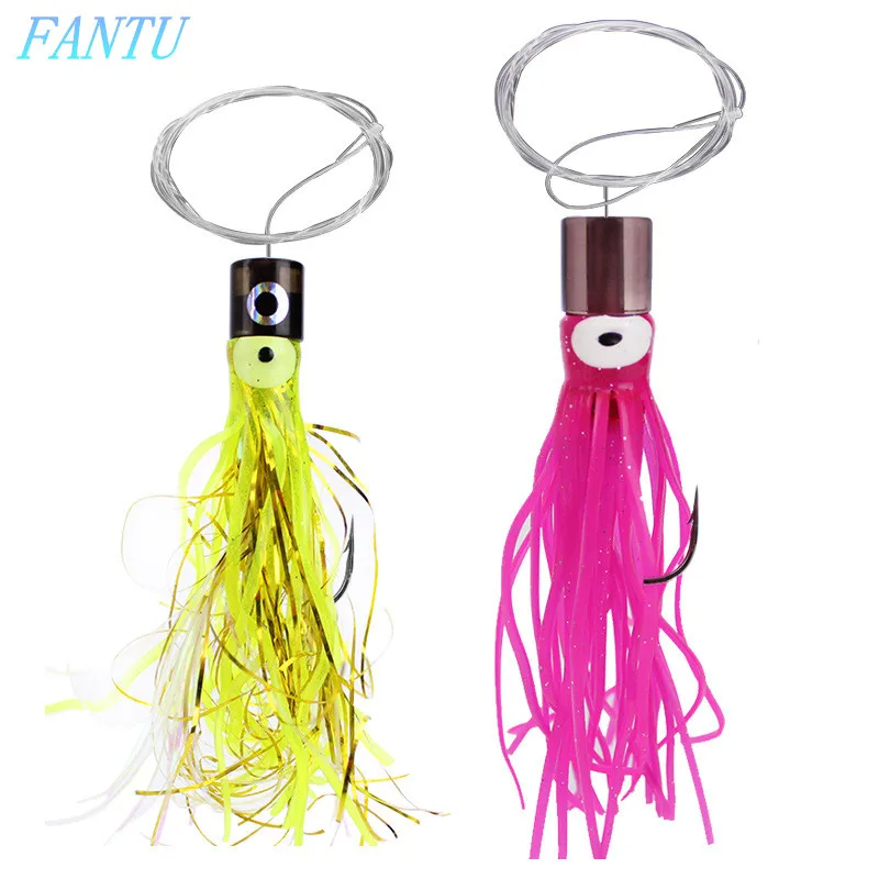 

FANTU Trolling Lure Octopus Hook Resin Squid Lure Artificial Boat Fishing Baits Fishing Tackles