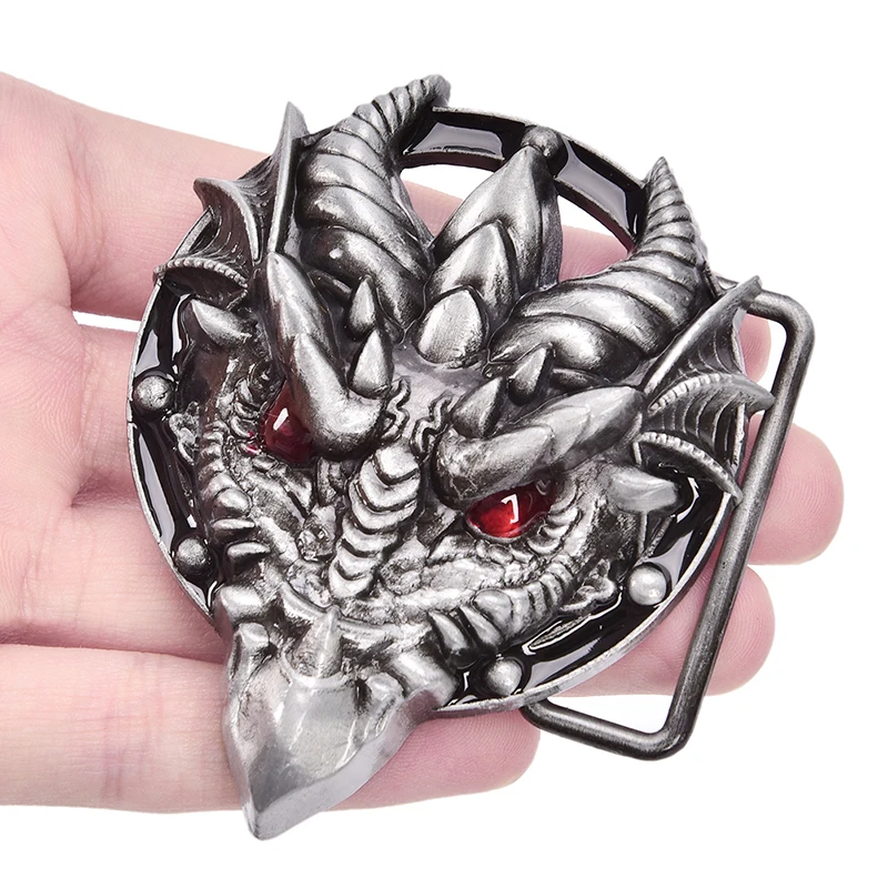 Antique Dragon Head Belt Buckle Zinc Alloy Accessories Gents Men Gift