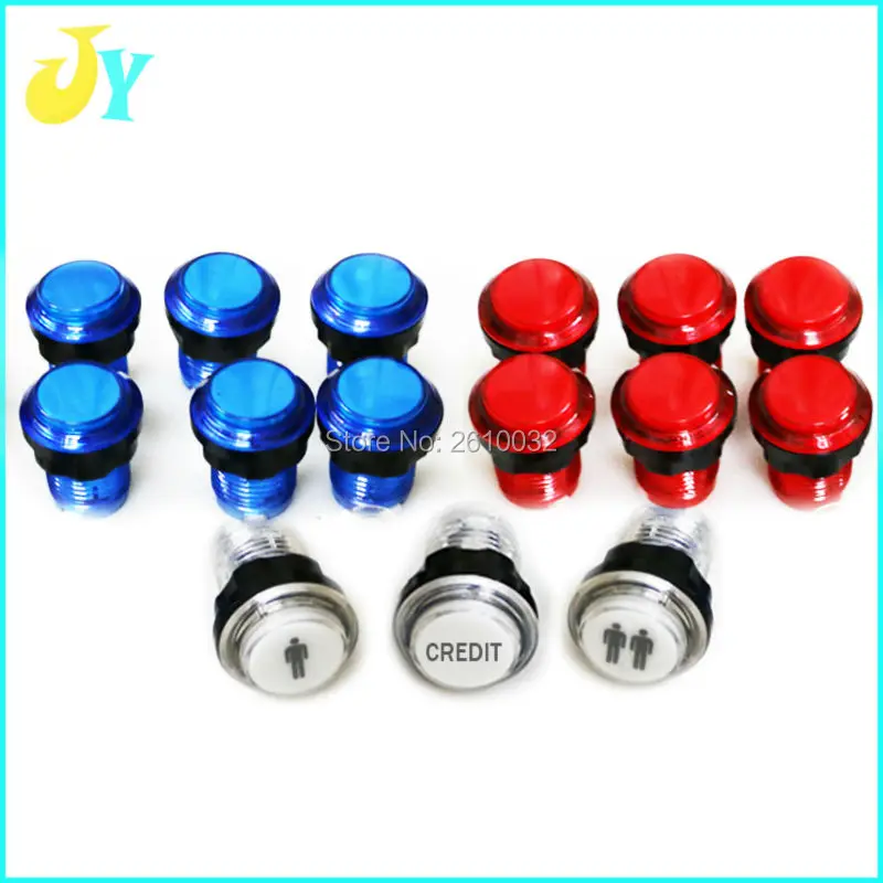 12V LED Light Illuminated Full Colors Push Button With Micro Switch 8-Liner Cherry Master JAMMA MAME Arcade DIY kits