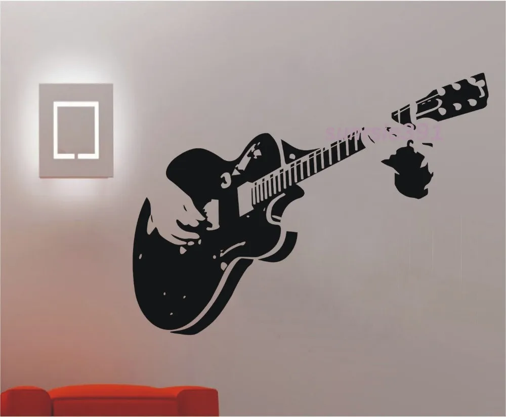 3 Sizes Wall stickers Home decor PVC Vinyl paster Removable Art Mural Music guitar