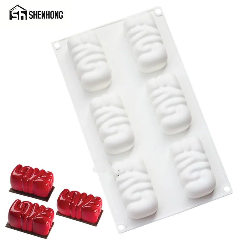SHENHONG Любовь День святого Валентина Свадебная фотоформа для выпечки Десерт искусство мусс силиконовая 3D форма силиконовые формы