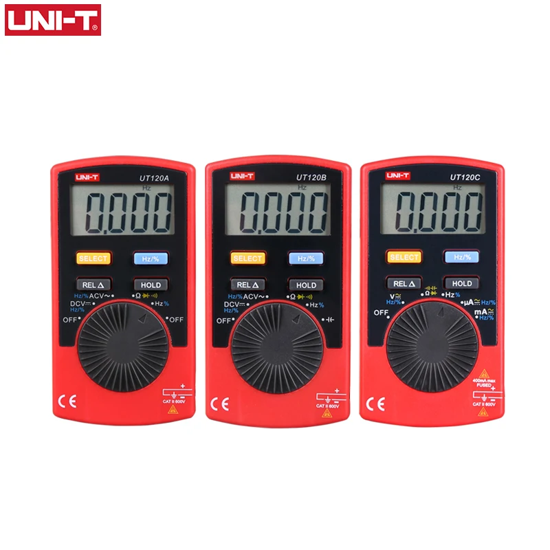 UNIT Digital Pocket Multimeter 4000 Counts Auto Range Digital AC DC Voltage Capacitor Electric Meter Continuity Buzzer Tester