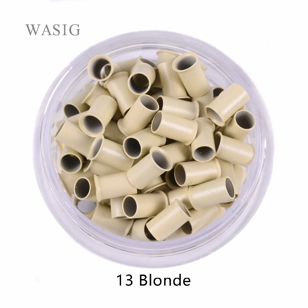 

1000pcs 3.4*3.0*6.0mm flared Euro locks Micro copper tube Rings links beads for Human Hair Extensions tool 7 Colors Optional