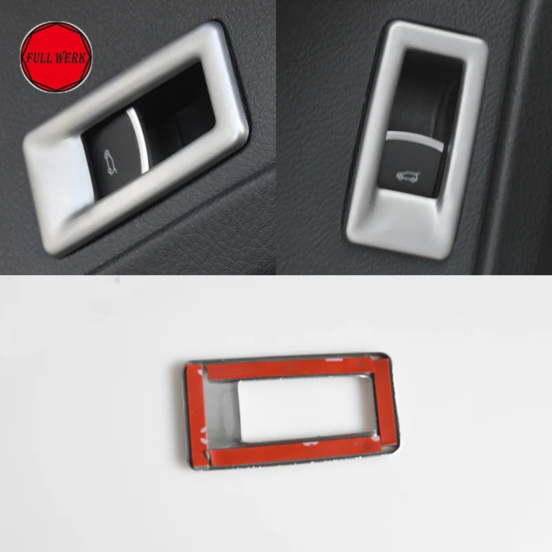 SS Alu Alloy Car Styling Trunk Control Switch Trim Cover for VW Touareg 2011-2018 Trunk Door Switch Button Sticker Decoration