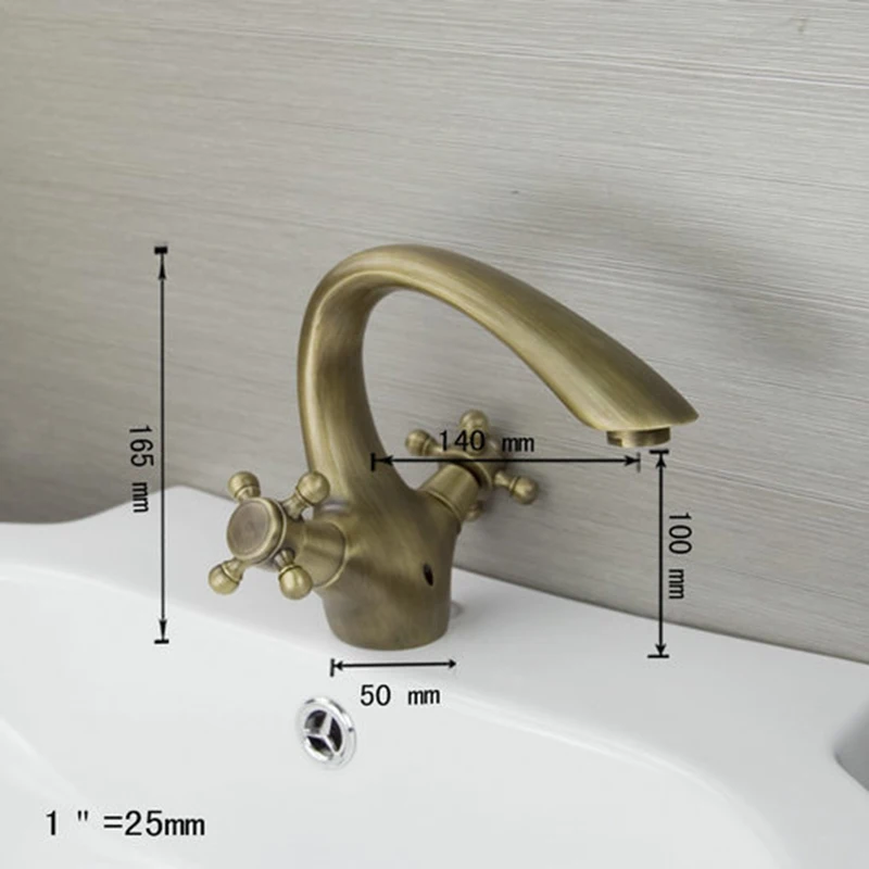 KEMAIDI New Arrival Double Handle Control Antique Brass  Banheiro Bathroom Sink Torneira Tap Mixer Basin Faucet Deck Mounted