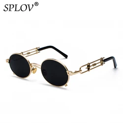 SPLOV Retro Round Streampunk Sunglasses Men Women Brand Designer Metal Sun Glasses Personality Small Circle Eyewear Oculos