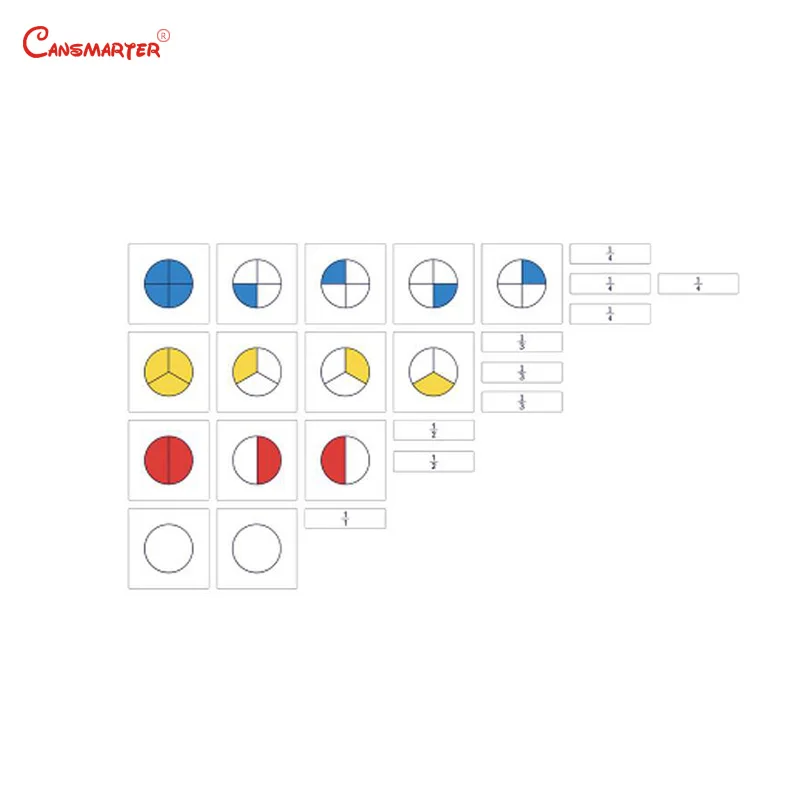 Cartes Montessori pour Tour Rose, Escaliers Bruns, Intervalles de Documents de Fraction, Jouets Mathématiques, Enfants, Fuchsia dos, Carte de Projection SE007-3