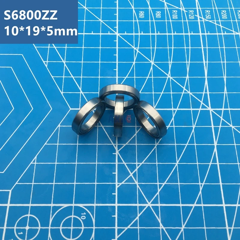 Free Shipping ABEC-5 10pcs S6800ZZ (10*19*5 mm) S6800 Z ZZ 440C Stainless Steel S6800Z Thin Wall Deep Groove Ball Bearings 6800