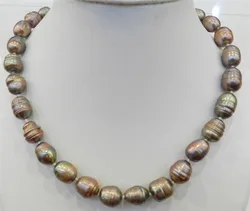 10-11MM CHAMPAGNE NATURAL TAHITIAN PEARL NECKLACE 18