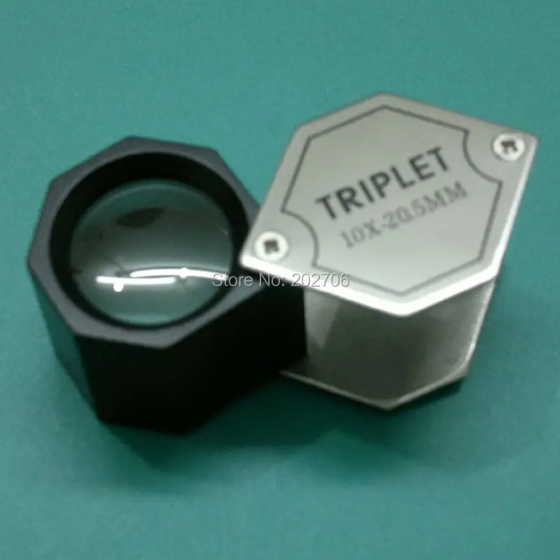 Top Quality 10X20.5mm Jewerly Diamond Triplet Loupe Achromatic-Aplanatic Optical Lens Gem Magnifier glass