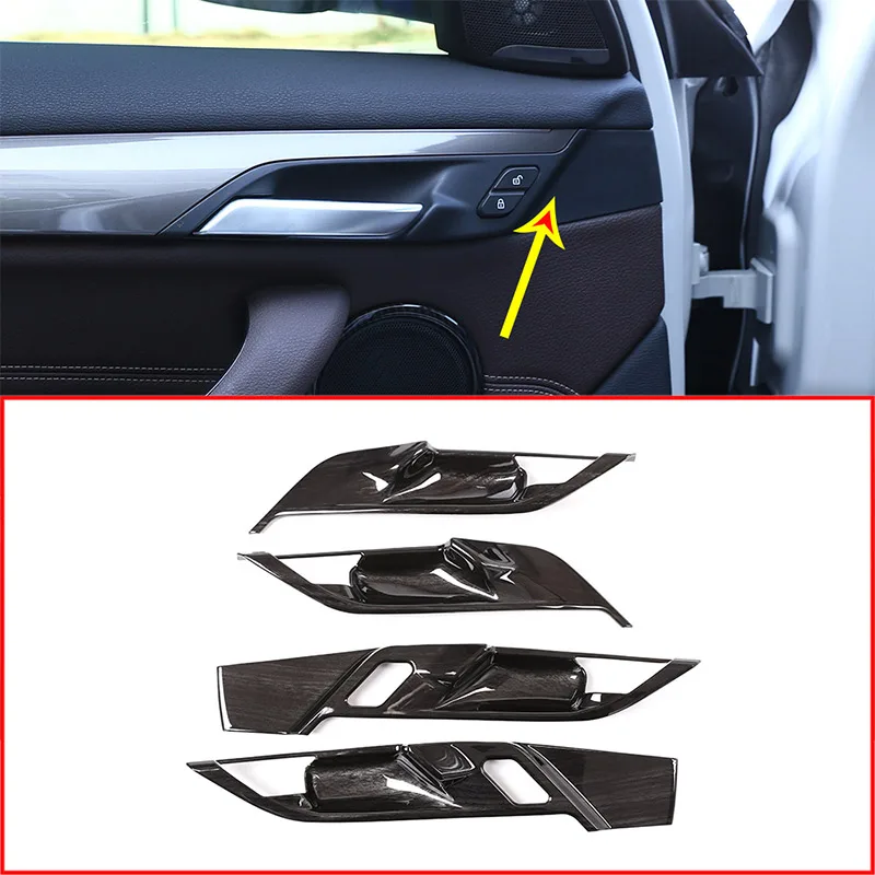 

4pcs Black Wood Grain For BMW X1 F48 2016-2019 ABS Interior Door Handle Trim For BMW X2 F47 2018 2019 Accessories