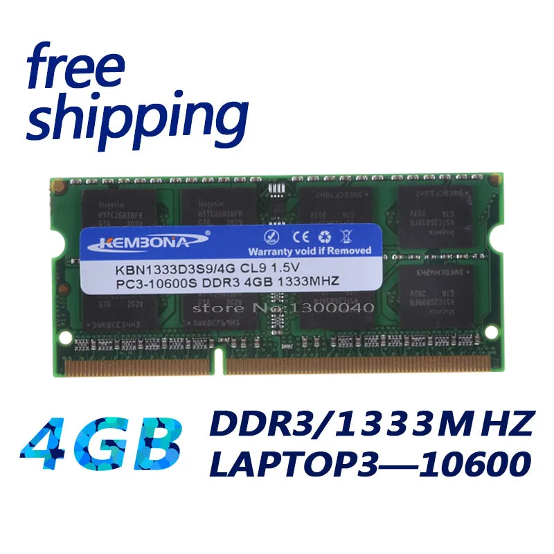 KEMBONA New Sealed DDR3 1333mhz 4GB (for all motherboarnd) PC3 10600 4GB SO-DIMM RAM Laptop Notebook MEMORY Lifetime warranty