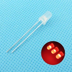 100 stks/partij F5 5mm Rode LED Ronde Light Emitting Diode Diffuus Mistige Ultra Heldere Lamp Kraal Plug-in DIY Kit Praktijk Groothoek
