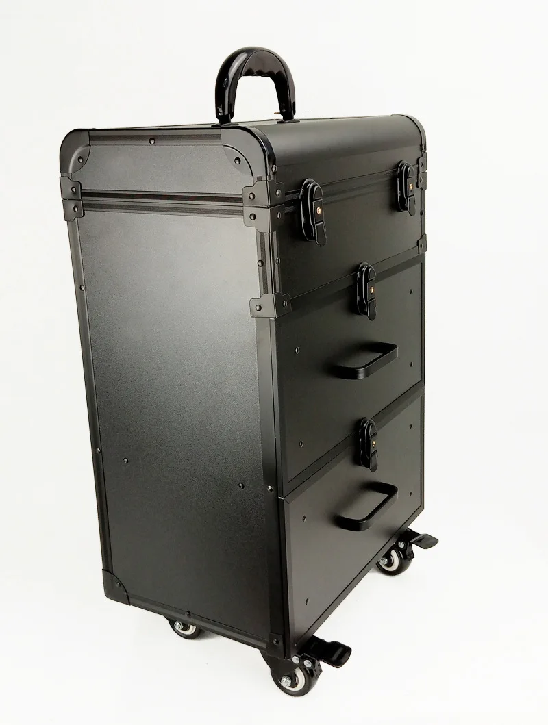 Professional makeup trolley case large capacity luggage bags cosmetology multilayer aluminum frame cosmetic bag travel suitcase