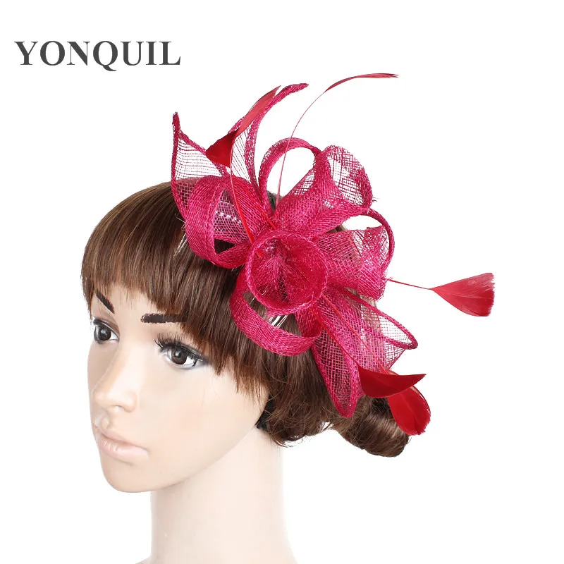 Charming New Fashion Wedding Hair Fascinators Hats Fancy Feather Accessories On Headbands For Church Cocktail Headwear SYF231