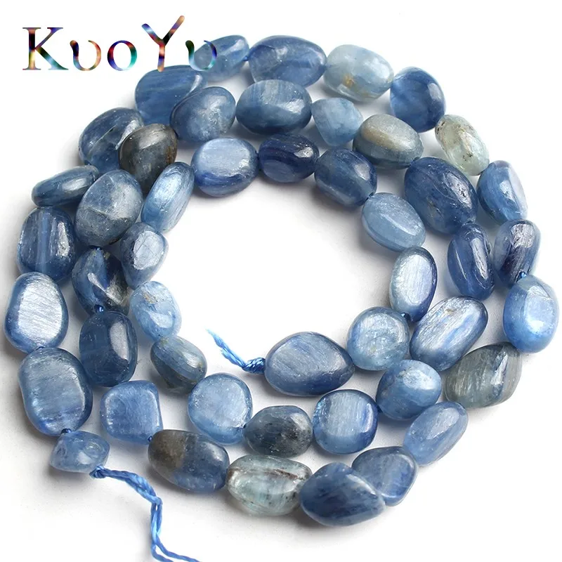 6-8mm Natural Irregular Blue Kyanite Stone Beads Loose Spacer Beads For Jewelry Making DIY Bracelet Necklace 15\