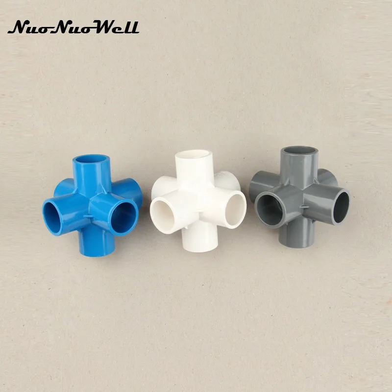 

5pcs Plastic PVC 32mm Pipe Three-dimensional 6 Way Joint Connector for Garden Irrigation Tube Adapter DIY Tools