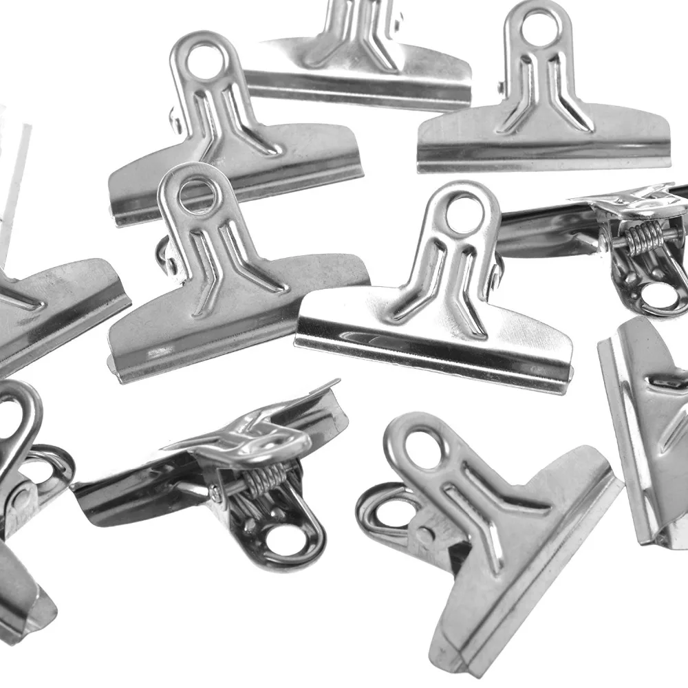 

20pcs Silver Color Metal Bulldog/Hinge Paper Clip for Office and School（55MM)