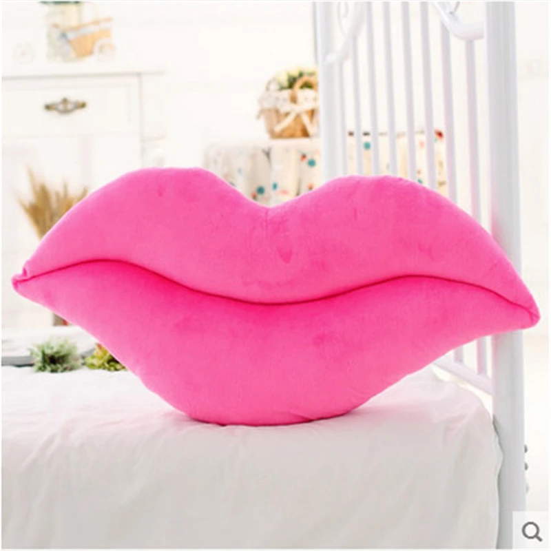 Creative cute gift plush pillow soft stuffed poop cushions red pink lips decorative for chair home hotel bar living room toy kid