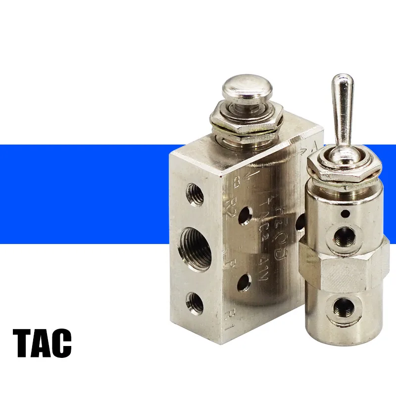 TAC2-31P Koganei Type Mini Pneumatic Push Button Mechanical Valves TAC2-4P TAC2-4V TAC-4P TAC-4V TAC-3P TAC-3V