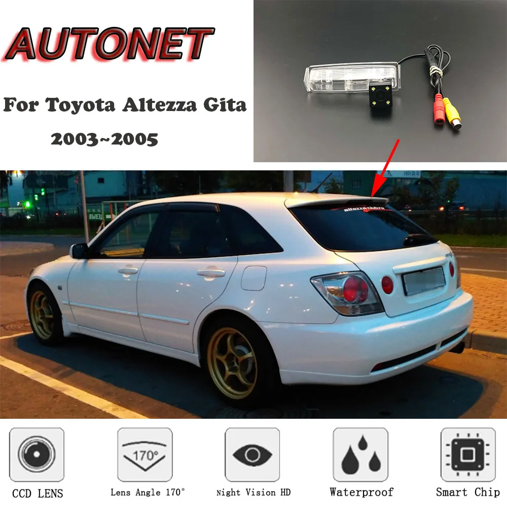 AUTONET HD Night Vision Backup Rear View camera For Toyota Altezza Gita 2003~2005 CCD/license plate Camera