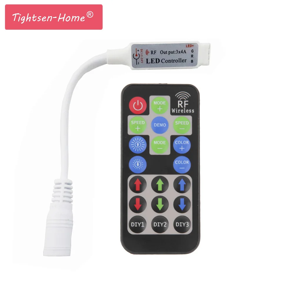 

19keys Mini Led RGB Controller DC12-24V RF Remote Control Wireless Controller with DIY For 5050 12A rgb Led Strip Tape Lighting