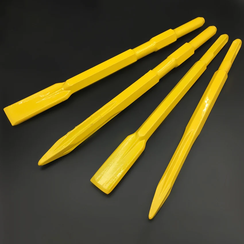 สแควร์ Handle 2 Pits 2ช่องเจาะชี้หกเหลี่ยม Chisel Strong เครื่องมือเจาะเครื่องตัด Spade 4อุปกรณ์เสริม