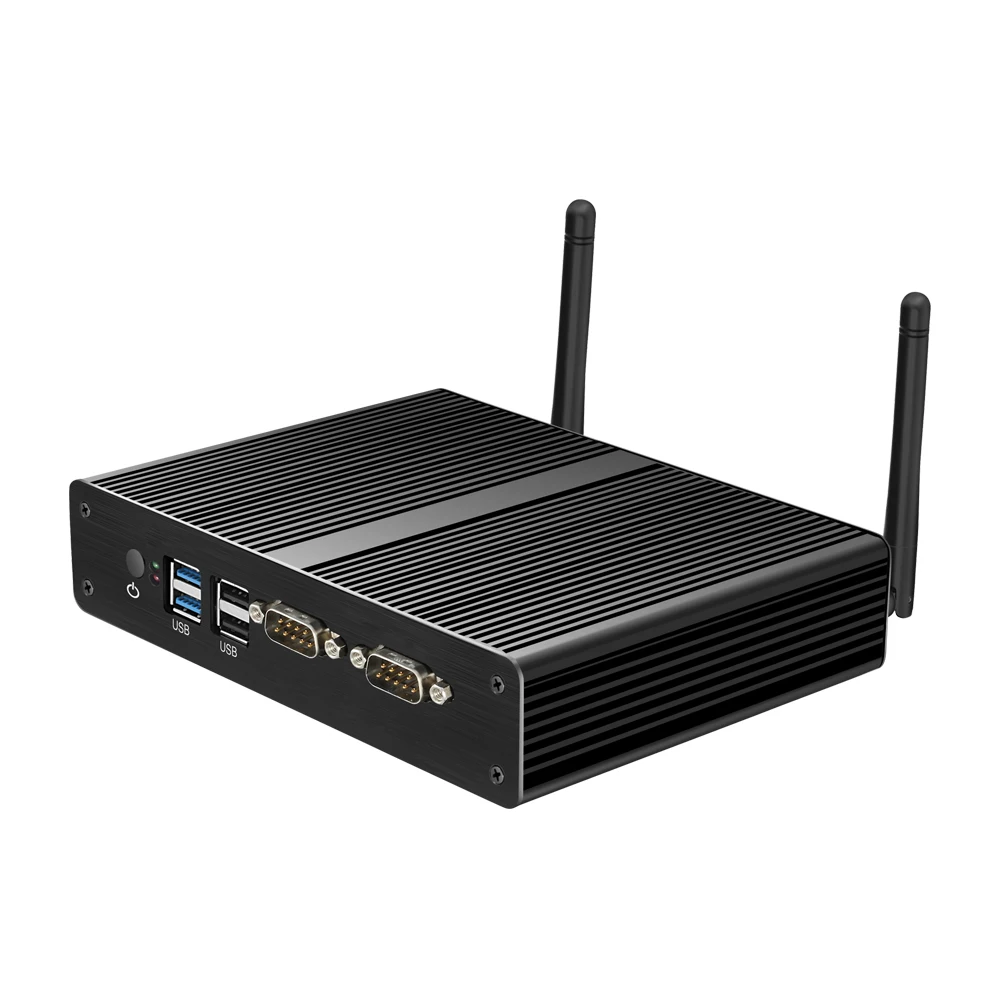 Imagem -02 - Bebepc Industrial Mini pc Fanless Celeron 2955u Core Windows 10 Dual Lan Rs232 Lan Vga Ddr3l Wifi Usb Mini Computador Desktop