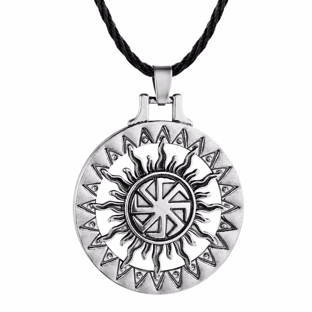 Nostalgia Good Luck Slavic Wheel Kolovrat Necklaces Pendants Amulets Talismans Mens Jewlery Making